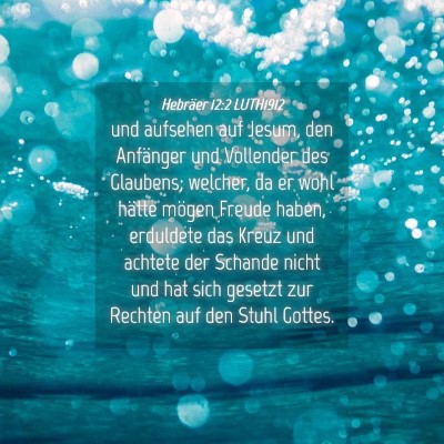 Picture 04 - Hebräer 12:2 LUTH1912 - und aufsehen auf Jesum, den Anfänger und - Bible Verse Picture