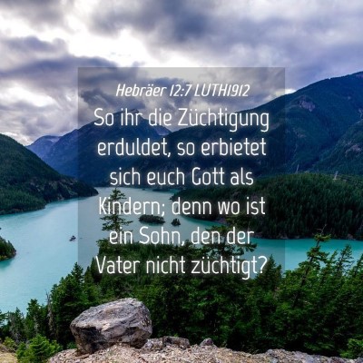 Picture 04 - Hebräer 12:7 LUTH1912 - So ihr die Züchtigung erduldet, so erbietet sich - Bible Verse Picture