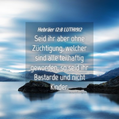 Picture 04 - Hebräer 12:8 LUTH1912 - Seid ihr aber ohne Züchtigung, welcher sind alle - Bible Verse Picture