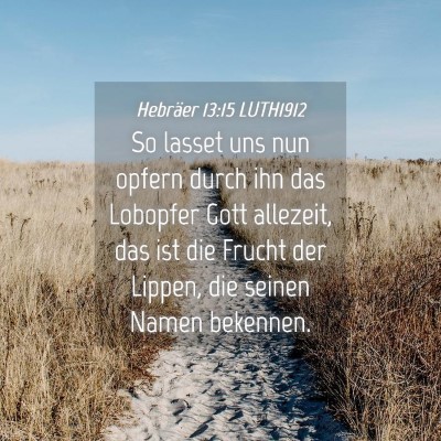 Picture 04 - Hebräer 13:15 LUTH1912 - So lasset uns nun opfern durch ihn das Lobopfer - Bible Verse Picture