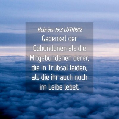 Picture 04 - Hebräer 13:3 LUTH1912 - Gedenket der Gebundenen als die Mitgebundenen - Bible Verse Picture
