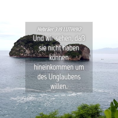 Picture 04 - Hebräer 3:19 LUTH1912 - Und wir sehen, daß sie nicht haben können - Bible Verse Picture