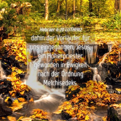Picture 04 - Hebräer 6:20 LUTH1912 - dahin der Vorläufer für uns eingegangen, Jesus, - Bible Verse Picture