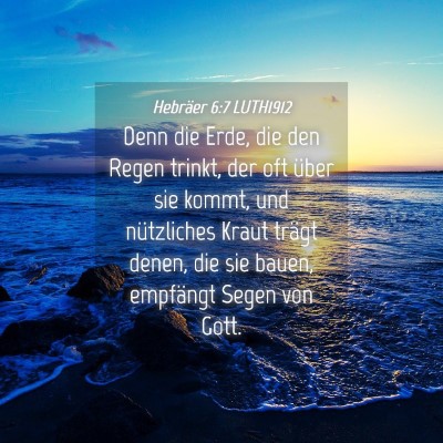 Picture 04 - Hebräer 6:7 LUTH1912 - Denn die Erde, die den Regen trinkt, der oft - Bible Verse Picture