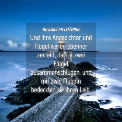 Picture 04 - Hesekiel 1:11 LUTH1912 - Und ihre Angesichter und Flügel waren obenher - Bible Verse Picture