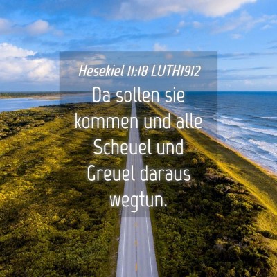 Picture 04 - Hesekiel 11:18 LUTH1912 - Da sollen sie kommen und alle Scheuel und Greuel - Bible Verse Picture