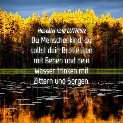 Picture 04 - Hesekiel 12:18 LUTH1912 - Du Menschenkind, du sollst dein Brot essen mit - Bible Verse Picture