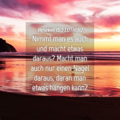 Picture 04 - Hesekiel 15:3 LUTH1912 - Nimmt man es auch und macht etwas daraus? Macht - Bible Verse Picture