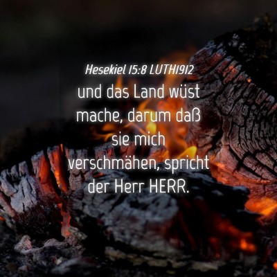 Picture 04 - Hesekiel 15:8 LUTH1912 - und das Land wüst mache, darum daß sie mich - Bible Verse Picture