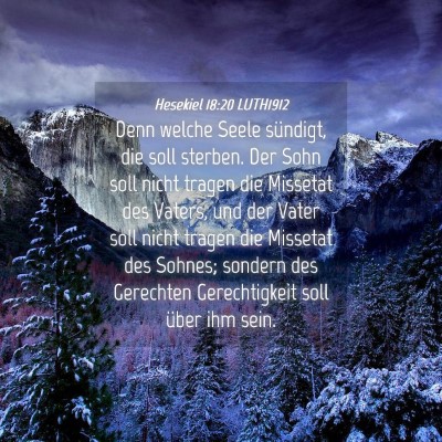 Picture 04 - Hesekiel 18:20 LUTH1912 - Denn welche Seele sündigt, die soll sterben. Der - Bible Verse Picture