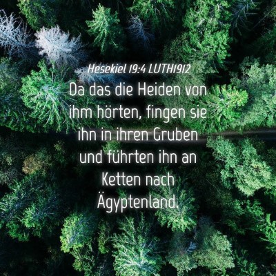 Picture 04 - Hesekiel 19:4 LUTH1912 - Da das die Heiden von ihm hörten, fingen sie ihn - Bible Verse Picture