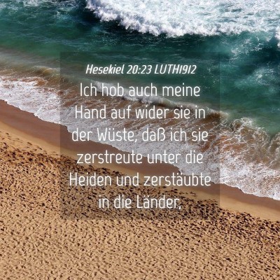 Picture 04 - Hesekiel 20:23 LUTH1912 - Ich hob auch meine Hand auf wider sie in der - Bible Verse Picture