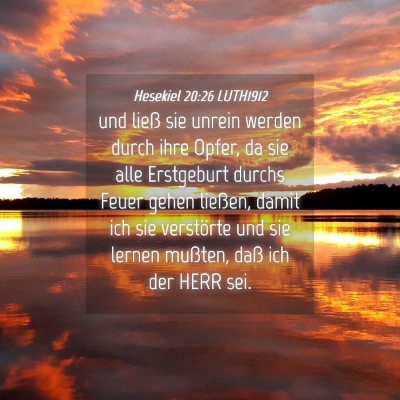Picture 04 - Hesekiel 20:26 LUTH1912 - und ließ sie unrein werden durch ihre Opfer, da - Bible Verse Picture