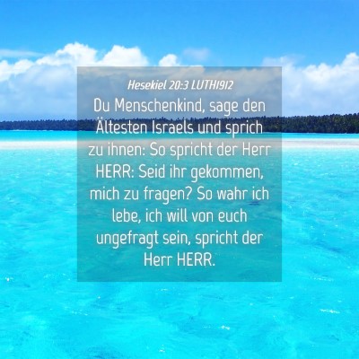 Picture 04 - Hesekiel 20:3 LUTH1912 - Du Menschenkind, sage den Ältesten Israels und - Bible Verse Picture