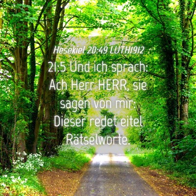 Picture 04 - Hesekiel 20:49 LUTH1912 - 21:5 Und ich sprach: Ach Herr HERR, sie sagen von - Bible Verse Picture