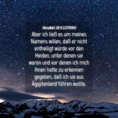 Picture 04 - Hesekiel 20:9 LUTH1912 - Aber ich ließ es um meines Namens willen, daß - Bible Verse Picture