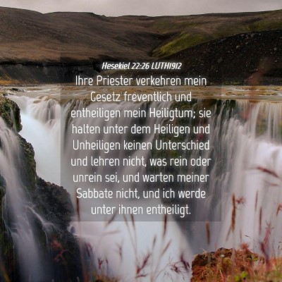 Picture 04 - Hesekiel 22:26 LUTH1912 - Ihre Priester verkehren mein Gesetz freventlich - Bible Verse Picture