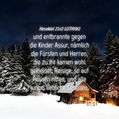 Picture 04 - Hesekiel 23:12 LUTH1912 - und entbrannte gegen die Kinder Assur, nämlich - Bible Verse Picture
