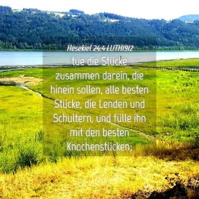 Picture 04 - Hesekiel 24:4 LUTH1912 - tue die Stücke zusammen darein, die hinein - Bible Verse Picture