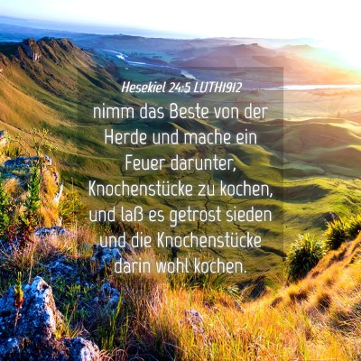 Picture 04 - Hesekiel 24:5 LUTH1912 - nimm das Beste von der Herde und mache ein Feuer - Bible Verse Picture