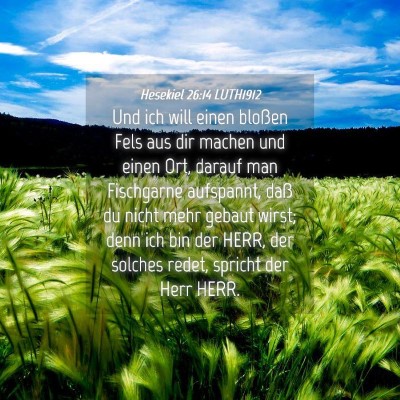 Picture 04 - Hesekiel 26:14 LUTH1912 - Und ich will einen bloßen Fels aus dir machen - Bible Verse Picture