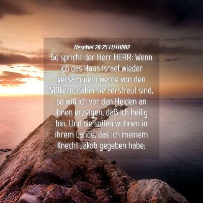 Picture 04 - Hesekiel 28:25 LUTH1912 - So spricht der Herr HERR: Wenn ich das Haus - Bible Verse Picture