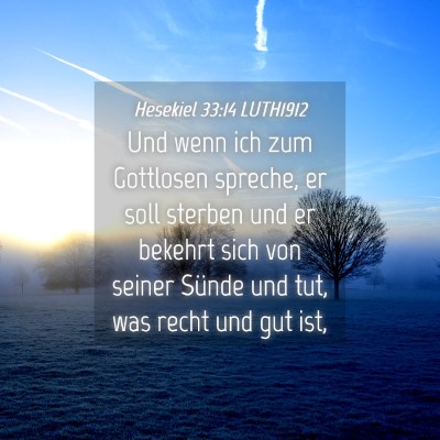 Picture 04 - Hesekiel 33:14 LUTH1912 - Und wenn ich zum Gottlosen spreche, er soll - Bible Verse Picture