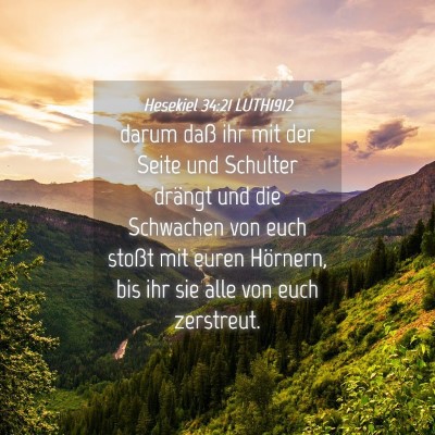 Picture 04 - Hesekiel 34:21 LUTH1912 - darum daß ihr mit der Seite und Schulter drängt - Bible Verse Picture