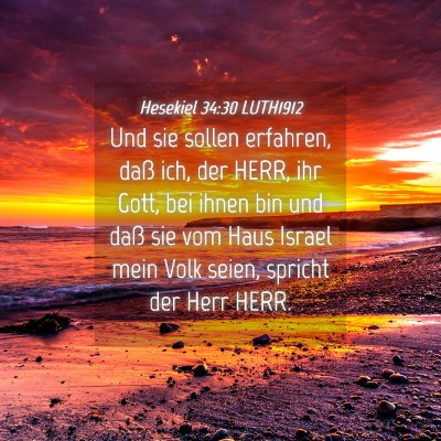 Picture 04 - Hesekiel 34:30 LUTH1912 - Und sie sollen erfahren, daß ich, der HERR, ihr - Bible Verse Picture