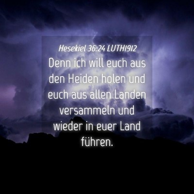 Picture 04 - Hesekiel 36:24 LUTH1912 - Denn ich will euch aus den Heiden holen und euch - Bible Verse Picture