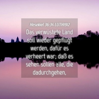 Picture 04 - Hesekiel 36:34 LUTH1912 - Das verwüstete Land soll wieder gepflügt - Bible Verse Picture