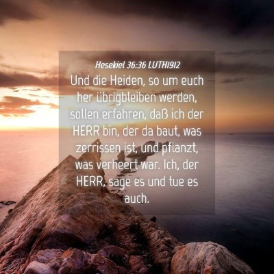 Picture 04 - Hesekiel 36:36 LUTH1912 - Und die Heiden, so um euch her übrigbleiben - Bible Verse Picture
