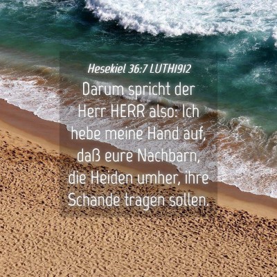 Picture 04 - Hesekiel 36:7 LUTH1912 - Darum spricht der Herr HERR also: Ich hebe meine - Bible Verse Picture