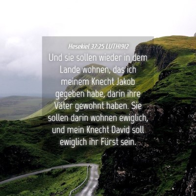 Picture 04 - Hesekiel 37:25 LUTH1912 - Und sie sollen wieder in dem Lande wohnen, das - Bible Verse Picture