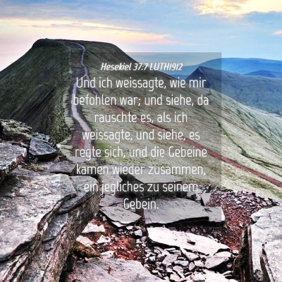 Picture 04 - Hesekiel 37:7 LUTH1912 - Und ich weissagte, wie mir befohlen war; und - Bible Verse Picture