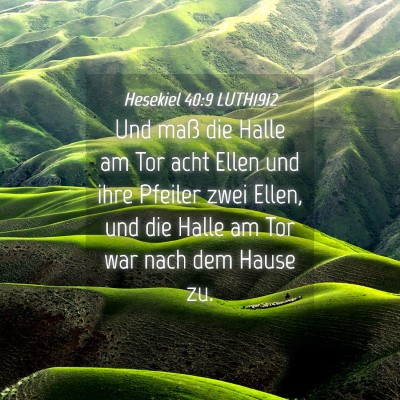 Picture 04 - Hesekiel 40:9 LUTH1912 - Und maß die Halle am Tor acht Ellen und ihre - Bible Verse Picture