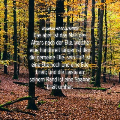Picture 04 - Hesekiel 43:13 LUTH1912 - Das aber ist das Maß des Altars nach der Elle, - Bible Verse Picture