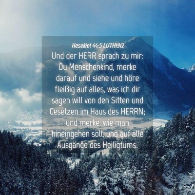 Picture 04 - Hesekiel 44:5 LUTH1912 - Und der HERR sprach zu mir: Du Menschenkind, - Bible Verse Picture