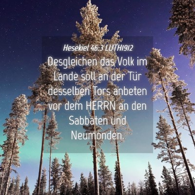 Picture 04 - Hesekiel 46:3 LUTH1912 - Desgleichen das Volk im Lande soll an der Tür - Bible Verse Picture