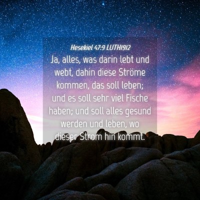 Picture 04 - Hesekiel 47:9 LUTH1912 - Ja, alles, was darin lebt und webt, dahin diese - Bible Verse Picture
