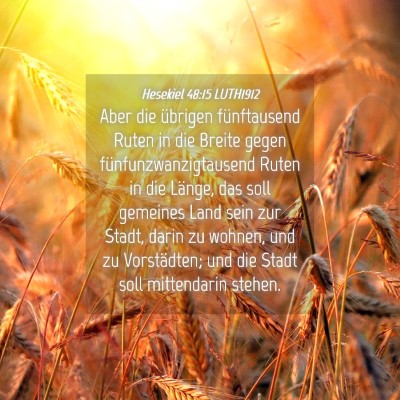 Picture 04 - Hesekiel 48:15 LUTH1912 - Aber die übrigen fünftausend Ruten in die - Bible Verse Picture