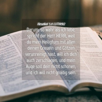 Picture 04 - Hesekiel 5:11 LUTH1912 - Darum, so wahr als ich lebe, spricht der Herr - Bible Verse Picture