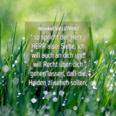 Picture 04 - Hesekiel 5:8 LUTH1912 - so spricht der Herr HERR also: Siehe, ich will - Bible Verse Picture