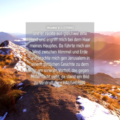 Picture 04 - Hesekiel 8:3 LUTH1912 - und er reckte aus gleichwie eine Hand und ergriff - Bible Verse Picture