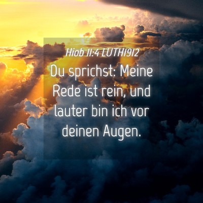 Picture 04 - Hiob 11:4 LUTH1912 - Du sprichst: Meine Rede ist rein, und lauter bin - Bible Verse Picture