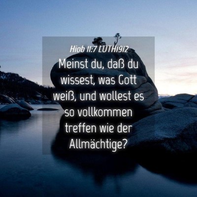 Picture 04 - Hiob 11:7 LUTH1912 - Meinst du, daß du wissest, was Gott weiß, und - Bible Verse Picture