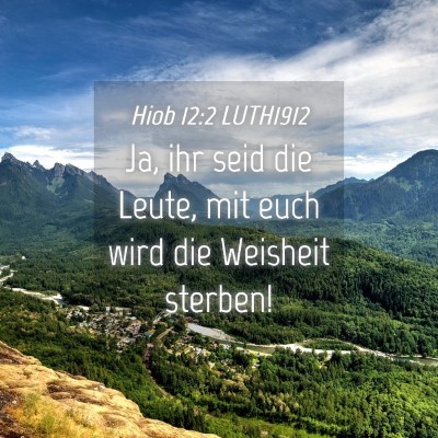 Picture 04 - Hiob 12:2 LUTH1912 - Ja, ihr seid die Leute, mit euch wird die - Bible Verse Picture
