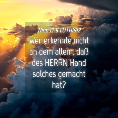 Picture 04 - Hiob 12:9 LUTH1912 - Wer erkennte nicht an dem allem, daß des HERRN - Bible Verse Picture