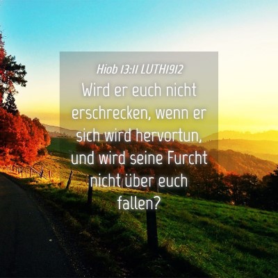 Picture 04 - Hiob 13:11 LUTH1912 - Wird er euch nicht erschrecken, wenn er sich wird - Bible Verse Picture