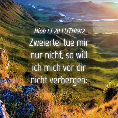 Picture 04 - Hiob 13:20 LUTH1912 - Zweierlei tue mir nur nicht, so will ich mich vor - Bible Verse Picture